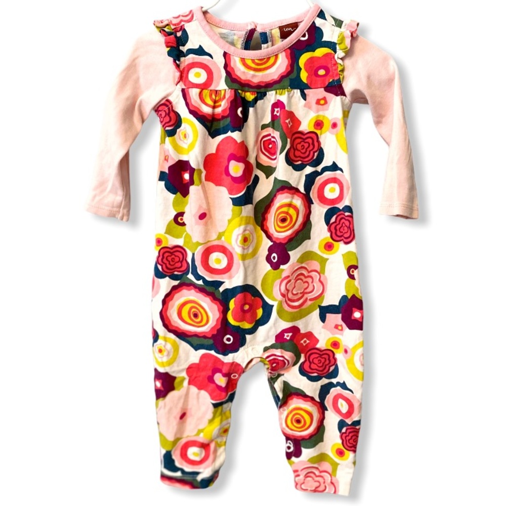 Tea Collection | Pink Floral Romper (6-12 mos) 🌸